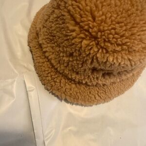 Coach Tan Fuzzy Bucket Hat